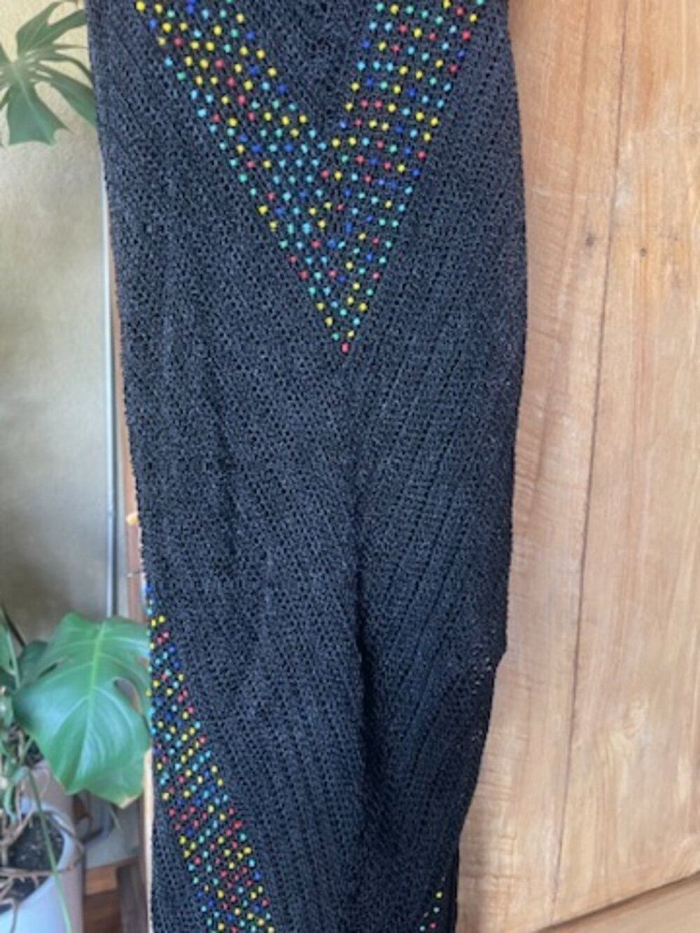 Vintage Knit Mesh Maxi Dress with Beading and Fringe   I   Size  M - Picture 4 of 13